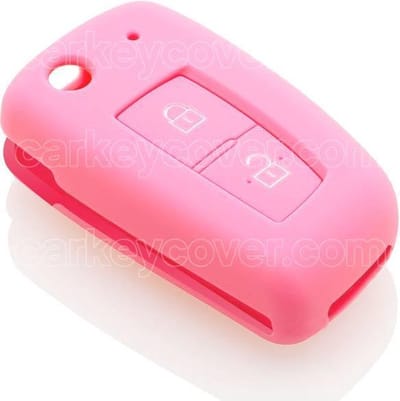 Autosleutel Hoesje geschikt voor Nissan - SleutelCover - Silicone Autosleutel Cover - Sleutelhoesje Roze