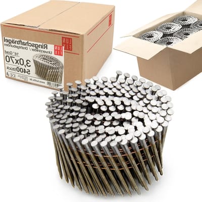 Ring Draadnagels - Spiraalnagels Coilnagels - Houtconstructie Bevestigen - Verhoogde Hieldkracht - 3 x 70 mm - Ongegalvaniseerd