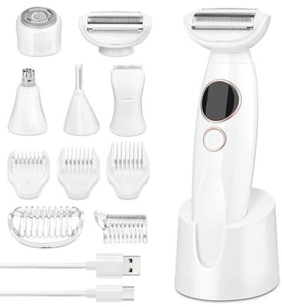 Multifunctioneel 5-in-1 damesscheerapparaat met waterdichte functie en digitaal display