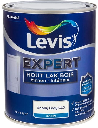 Levis - Expert Hout Lak Binnen Satin Mix - Shady Grey C10 - Mengverf - 1 L