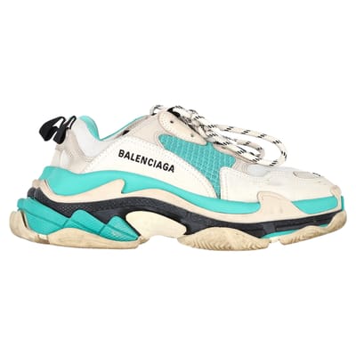 Balenciaga Triple S Sneakers in Turquoise Polyester