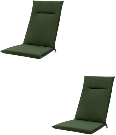 Madison - Tuinkussens - Hoge Rug - 2 st - Eco Olive Green - 123x50cm - Groen - Met lint