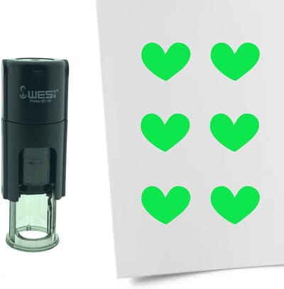 CombiCraft Stempel Hartje 10mm rond - groene inkt