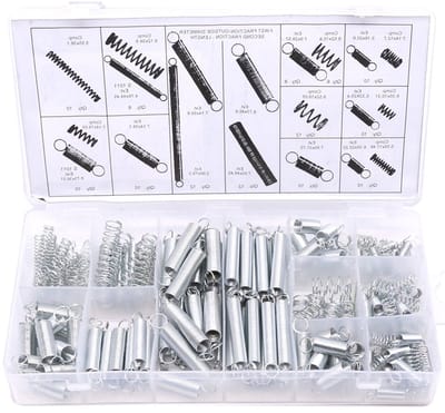 200 Stuks Verzinkte Uitbreidings- en Compressie Veer Assortiment Kit voor Industriegebruik