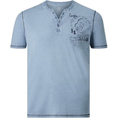Jan Vanderstorm herren T-Shirt - 60/62 - lichtblauw - Plus Size