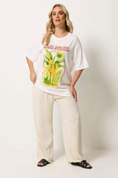 Yours Wit Boxy Tshirt Met Banaanprint Size 42