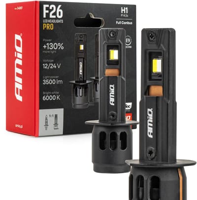 AMiO LumiTec F26 Night Breakers H1 +130% PRO LIMITED LED Koplampen - 68W 12V 24V FULL CANBUS Dimlicht Grootlicht