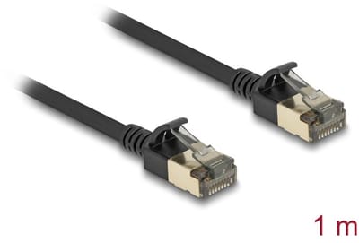Delock RJ45 Network Cable Cat.8.1 F/FTP Slim Pro 1 m black