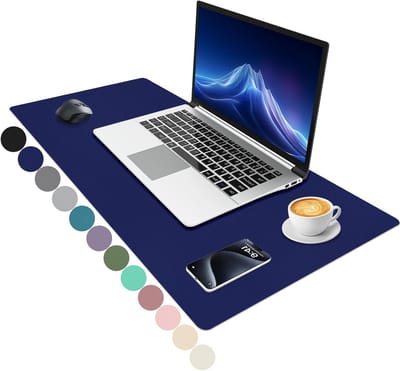 Grote Desk Pad XXL Muismat Organizer Waterdichte Bureau Mat voor Thuis en Kantoor 80 x 40 cm Donkerblauw