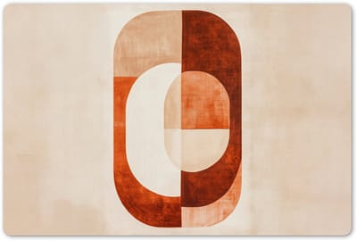 Placemats 45x30 cm - Placemat kunststof - 1 stuk - Illustratie - Abstract - Vormen - Rood - Borden onderleggers - Decoratie voor op tafel - Keuken tafeldecoratie accessoires - Vinyl onderlegger - Tafelversiering