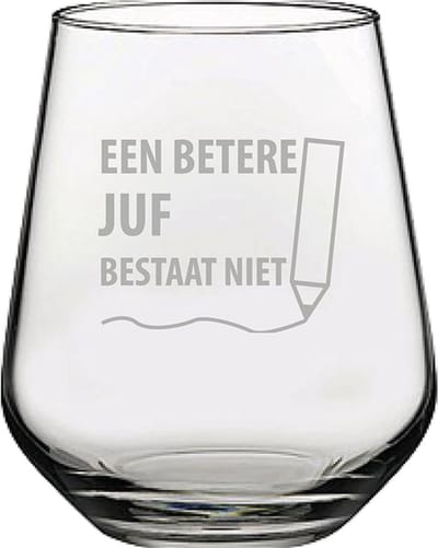 Gegraveerde Drinkglas 42,5cl een betere juf bestaat niet