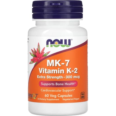 Now Foods MK-7 Vitamin K-2 Extra Strength 300 mcg (60 vcaps) Unflavoured - Vitaminen, mineralen & gezondheid - Vitaminen