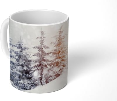 Mok - Koffiemok - Boom - Sneeuw - Winter - Mokken - 350 ML - Beker - Koffiemokken - Theemok