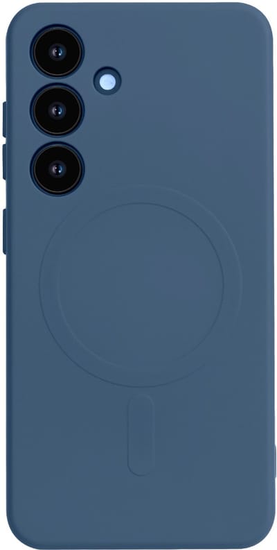 Casemania Hoesje Geschikt voor Samsung Galaxy S25 Plus - Donker Blauw - Liquid Siliconen Back Cover Case - met Sterke magneetring geschikt voor MagSafe - Telefoon hoes met Camera Bescherming