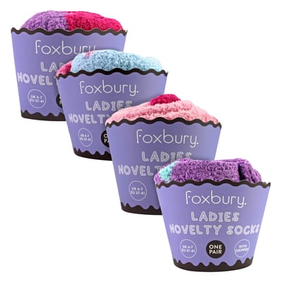 4-Pack Dames Grappige Taart Sokken | Zachte Fluffy Novelty Antislip Cadeausokken