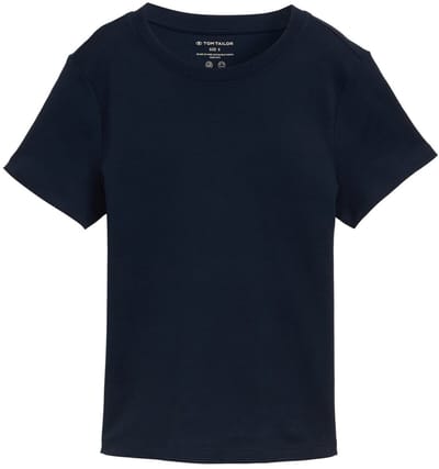 Tom Tailor - T-shirt met ronde halslijn - Maat XL - sky captain blue