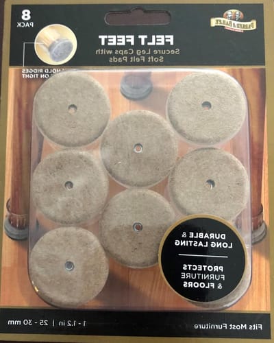 Vilten Voeten Meubelblokken - Vilt Pads Krasbeschermers - Meubels Beschermen - Plastic Cup Bevestiging - 8 stuks - Bruin