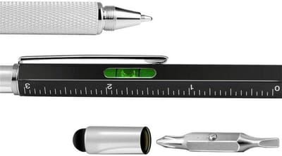 Multifunctionele 6-In-1 Multitool Pen - Stylus - Pen - Platte-en-Kruiskopschroevendraaier - Waterpas - Heerser - Touch Screen Stylus - LOUZIR