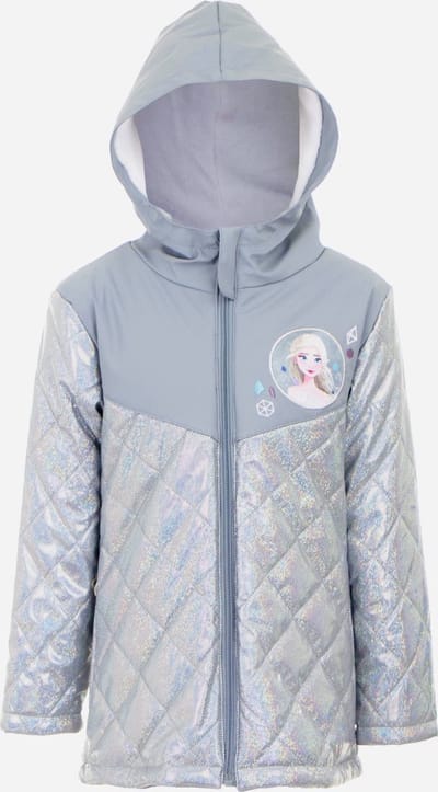 Disney Frozen - Winterjas - Elsa - Zilver/Lichtblauw - Iriserende stof - Gevoerd met coral fleece - Waterafstotend / Winddicht - Maat 110/116 - 114 cm - 6 jaar