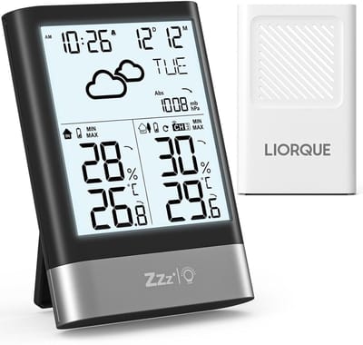 Weerstation Draasloos Binnen/Buiten - Weerstation - LCD Scherm - Draadloze Buiten Sensor - Multifunctioneel - Voor Thuisgebruik