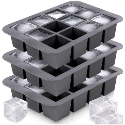 Ijsblokjesvorm Silicone 19,5x14x4 cm 3 stuks - Ijsblokjes