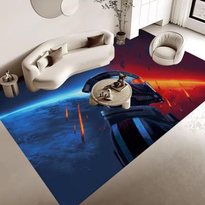 N7 Mass Effect Tapisserie Murale Imprimée Grande Art Science-Fiction Chambre Décoration Intérieure Décor Couverture 40x60cm gray