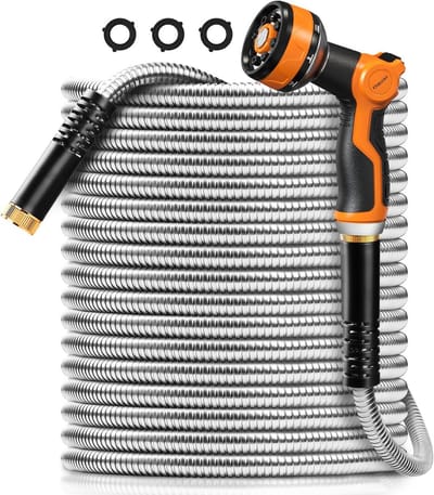 Flexibele 100FT Tuinslang - Zware Waterslang met Mondstuk voor Tuin, Auto en Boerderij, Nooit Knikken of Kleven