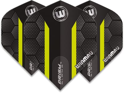 Winmau Prism Alpha Extra Thick Black & Green Stripe - Dart Flights