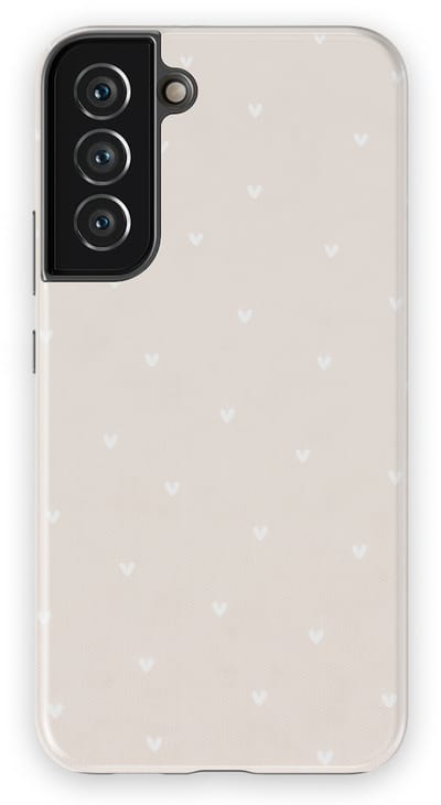 Tough Hoesje met Hartjes Samsung Galaxy S22 Plus | Little Love Tough Case Geschikt voor Mag | Hartjes Print Backcover Samsung Galaxy S22 Plus Ivory Hearts