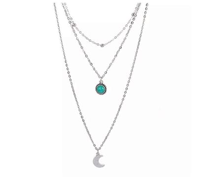 Jomide Ketting Bohemian - Trendy Moon - Zilverkleurig