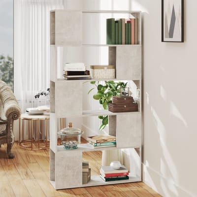 vidaXL - Boekenkast/kamerscherm - 80x24x155 - cm - bewerkt - hout - betongrijs