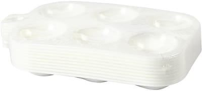 Palet, Rechthoekig palet met 6 vakken, afm 13x8,5 cm, wit, 10 stuk/ 1 doos