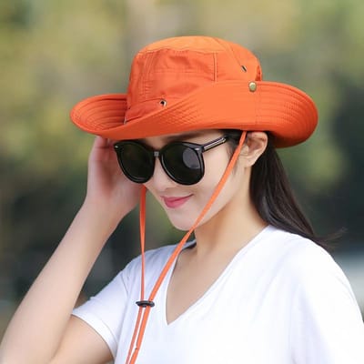Panama Hoed met Brede Rand Vissershoed UV Bescherming Waterdicht Opvouwbaar Ademend Bucket Hat Voor Dames Heren Sport Wandelen Bob Petten red