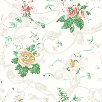 Boråstapeter Vliesbehang 4511 - Anno - Bloemen Groen - 53cm x 10.05m