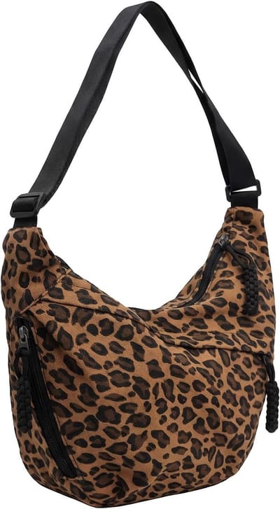 Half Moon Schoudertas van Nylon, Verstelbare Crossbody Tas voor Werk, Studie, Winkelen en Reizen, Ideaal voor Outdoor en Sportactiviteiten