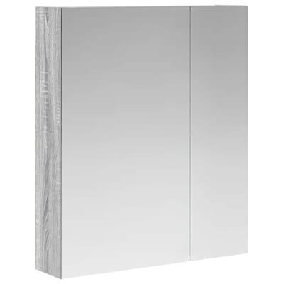 vidaXL - Badkamerspiegelkast - Grijs - Sonoma - 60 - x - 14,5 - x - 70 - cm - Bewerkt - hout