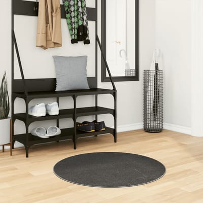 vidaXL - Vloerkleed - IZA - laagpolig - Scandinavisch - Ø - 80 - cm - antraciet