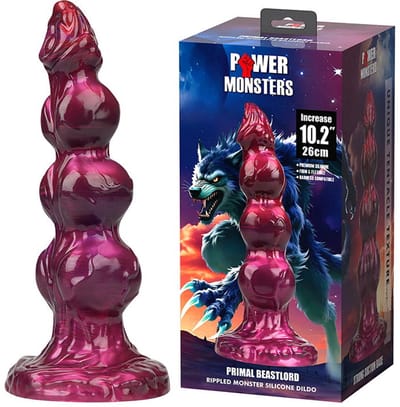 Power Monsters - Primal Beastlord - Monster Dildo - 26 cm - Rood/Roze