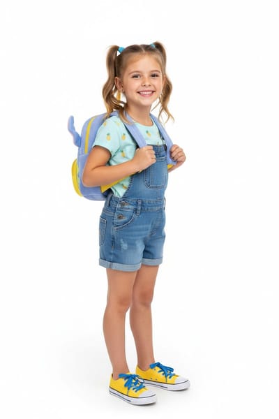 Stitch Rugzak Jongens Meisjes – Peuter Rugzak 3D – Blauw Geel – 22 cm