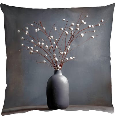 Sierkussens - Kussentjes Woonkamer - 50x50 cm - Takken - Vaas - Bolletjes - Wit