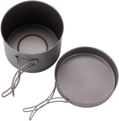 Kampeer Kookgerei Set - Buiten Kookset - Outdoor Koken - Inklapbare Handgrepen - 2-3 Personen - Zilver
