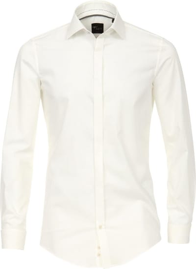 VENTI body fit overhemd - popeline - beige - Strijkvriendelijk - Boordmaat: 40 (EU maat: M)