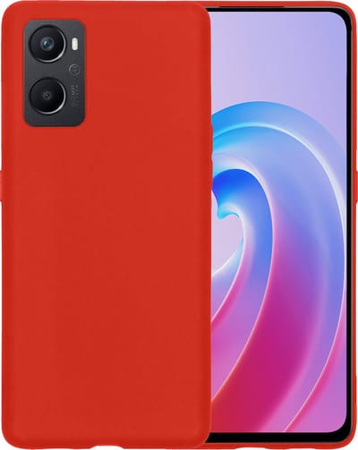 Hoesje - Geschikt voor OPPO A76 - Sterk & Shockproof - Siliconen Case - Hoes Cover - Telefoonhoes - Rood