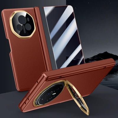 Geschikt voor Honor Magic V3 Mobiele Telefoonhoesje Film Geïntegreerde Lensbeugel Opvouwbaar Scharnier Veer Honoror Leren Hoesje Honor Magic V3