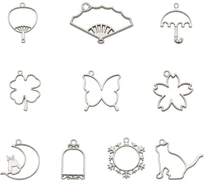 PandaHall Legering holle frame hanger voor het maken van sieraden van hars