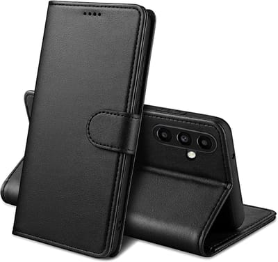 Hoesje Portemonnee geschikt voor Samsung Galaxy A57 Zwarte portemonnee met magnetische klep en kaartopslag