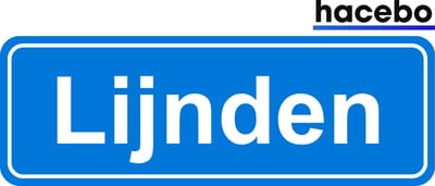 Hacebo - Plaatsnaam Sticker - 29x10 CM - Lijnden sticker - Verkeersborden sticker - grappige cadeaus - Lijnden