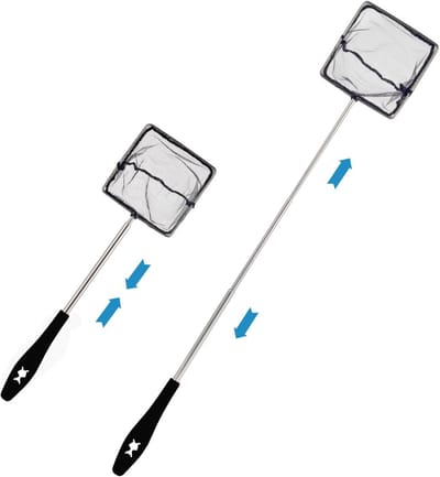 Aquariumvisnet met Telescopische Steel - 10 cm - Zwart