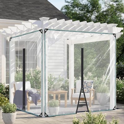 Transparant Waterdicht Dekzeil - PVC Zeil Afdekzeil - Buitenruimte Afschermen - Met Rits en Oogjes - 1.7x2.4m - Transparant