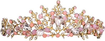 Prinsessenkroon Hoofdband - Kristallen Tiara - Feestdecoratie - Verfraaid met Parels - 50 gram